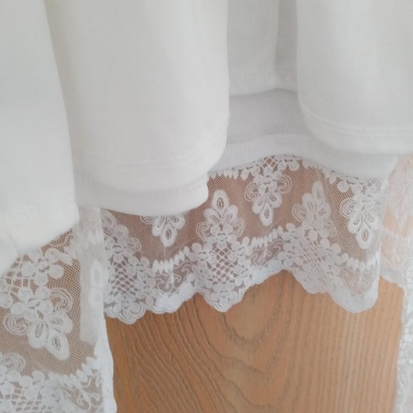 Maurices Hi-Low Prairie V-Neck White Dress M - Picture 11 of 14